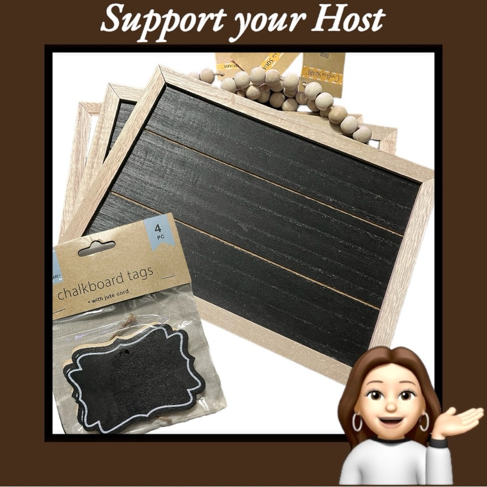 Boho style chalkboard signs and pack of tags